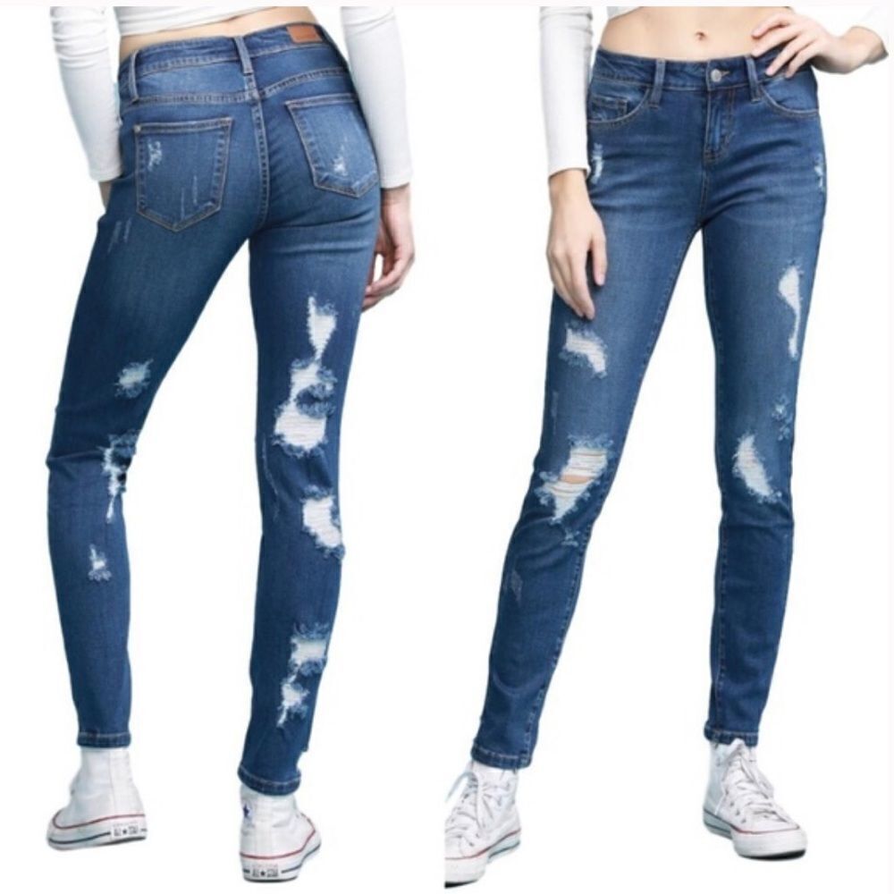 🚨4/$25 JUDY BLUE Addison Distressed Skinny Jeans Size 3/26